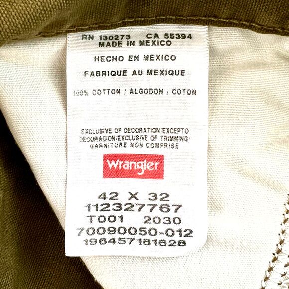 Wrangler Authentics Men's Carpenter Jeans 42x32 Olive Drab Heavyweight NWT - Picture 8 of 9